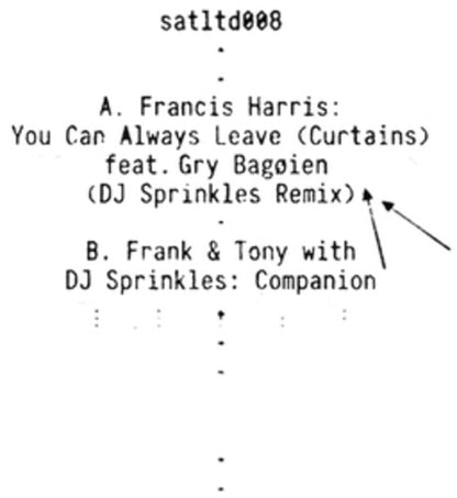 DJ Sprinkles/Frank & Tony/Francis Harris – You Can Always Leave / Companion – album artwork