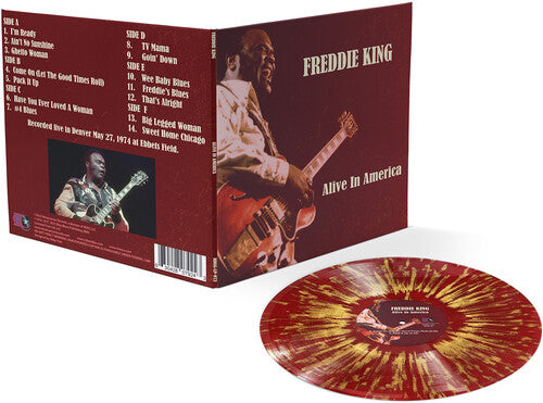 Freddie King – Alive In America [Gold/Red Vinyl LP] cover artwork