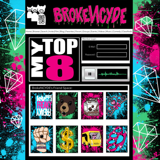 Brokencyde – Myspace Top 8 [Pink LP] cover artwork