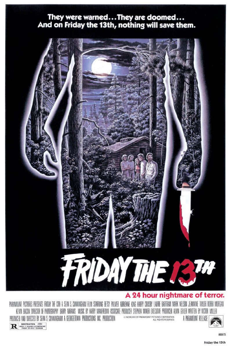 Friday the 13th horror movie poster, 24 x 36 inches
