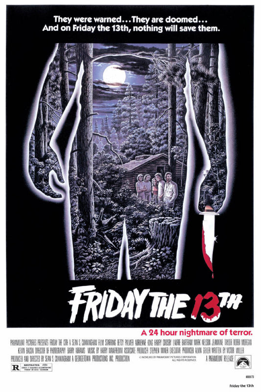 Friday the 13th horror movie poster, 24 x 36 inches