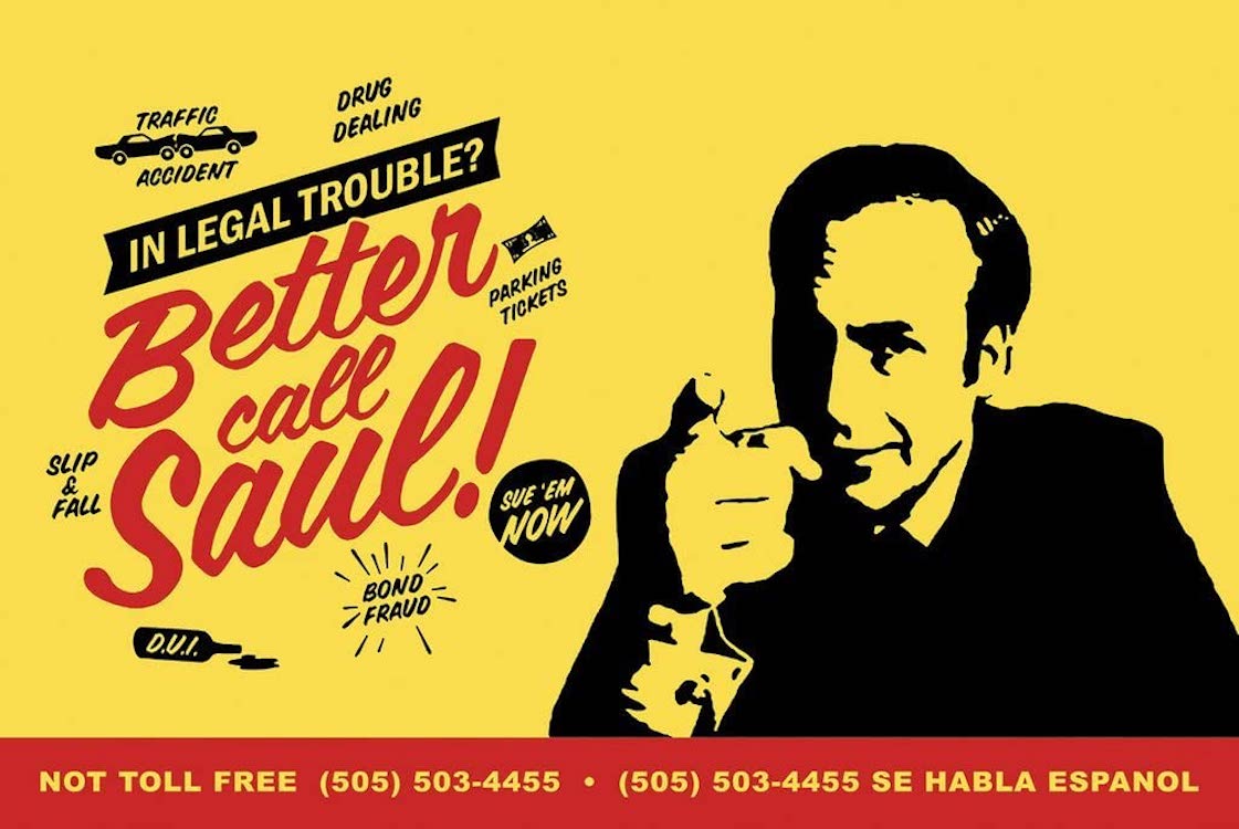 Better Call Saul TV series landscape poster, 36 x 24 inches