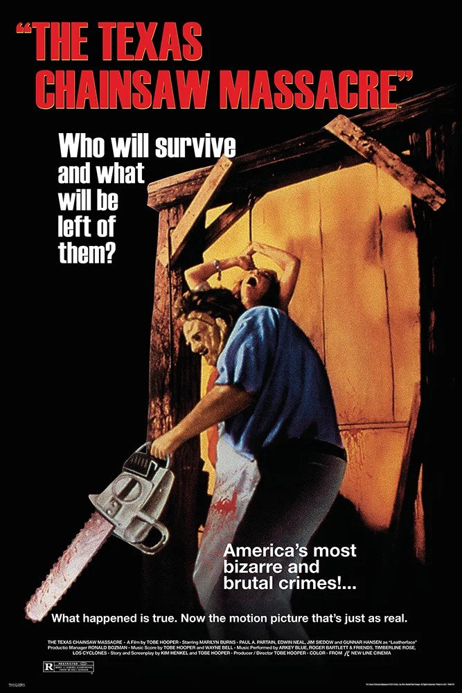 The Texas Chain Saw Massacre Who Will Survive horror movie poster, 24 x 36 inches