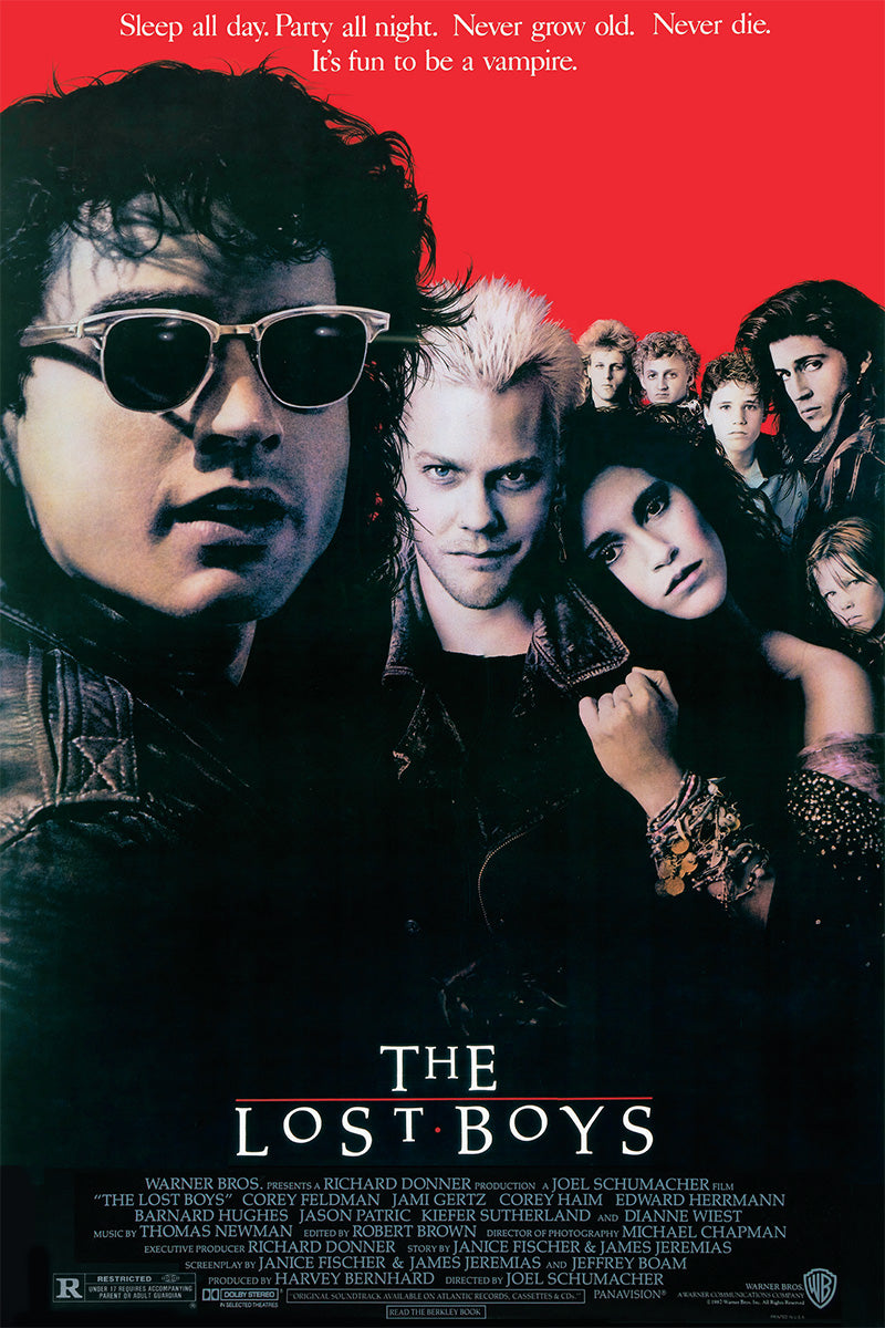 The Lost Boys vampire movie poster, 24 x 36 inches