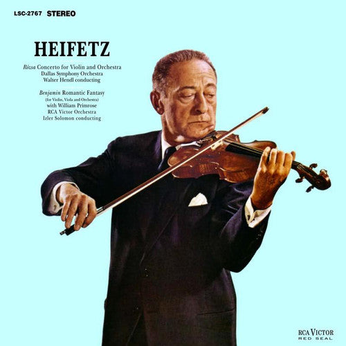 Jascha Heifetz — Rózsa: Violin Concerto / Benjamin: Romantic Fantasy [2LP] — cover artwork