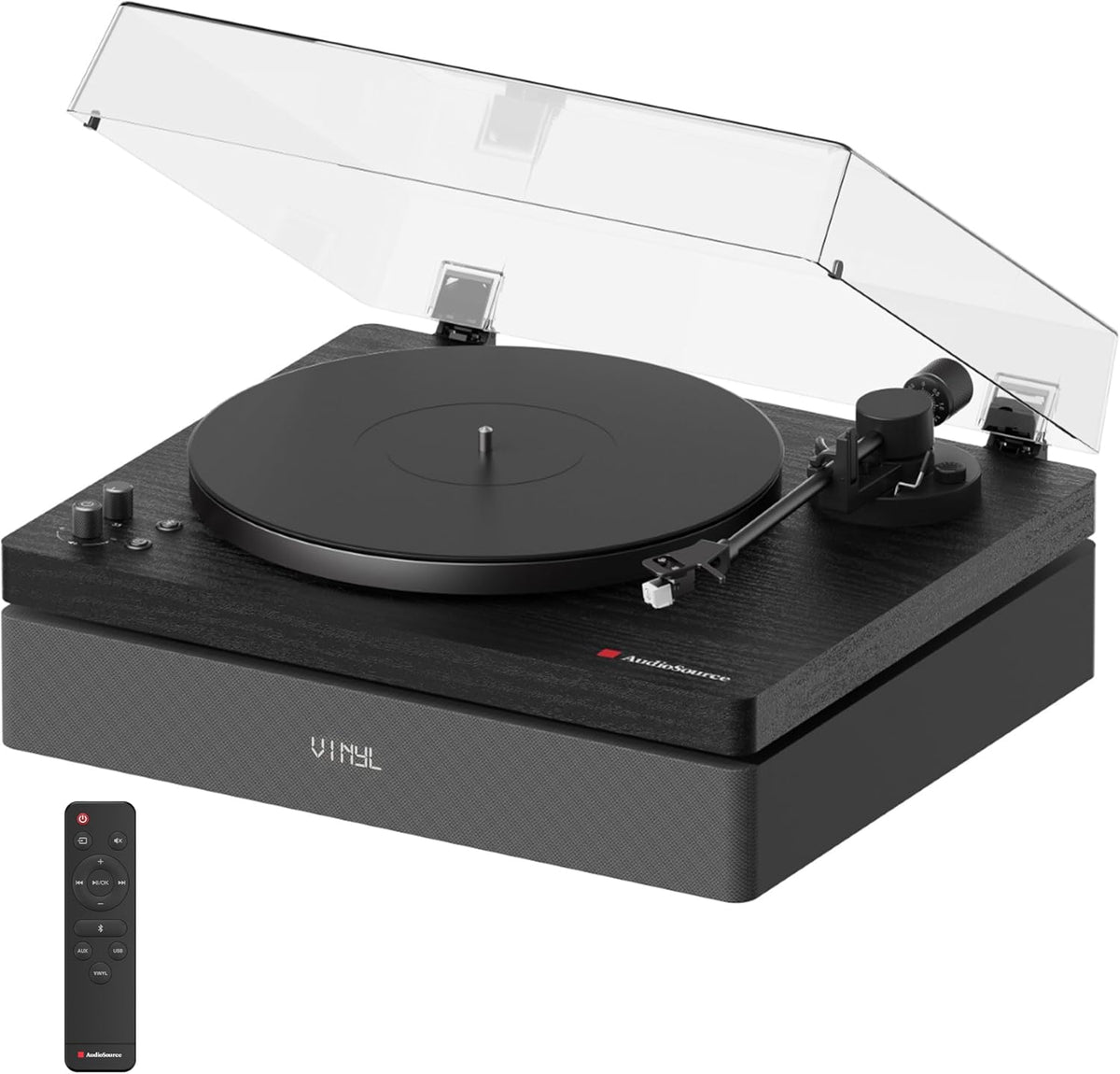 AudioSource AT3345 All-in-One Bluetooth Turntable - Black Woodgrain