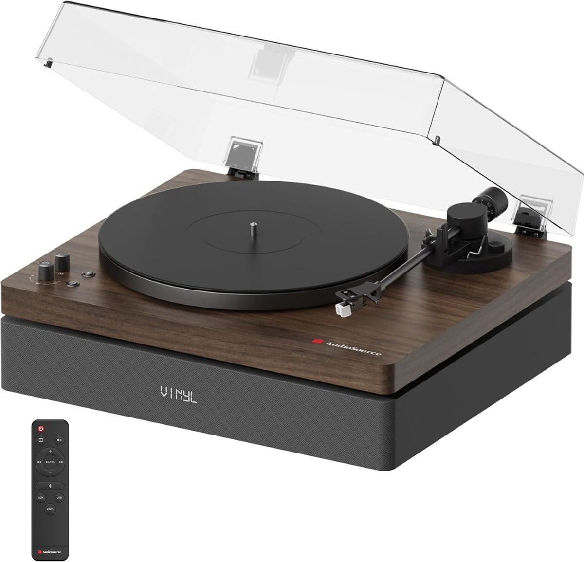 AudioSource AT3345 All-in-One Bluetooth Turntable - Walnut