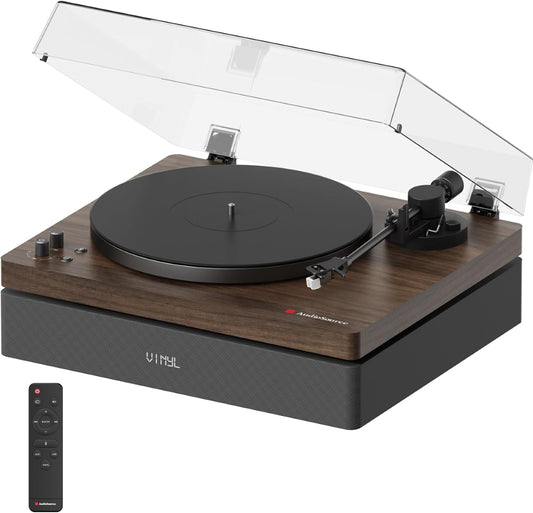 AudioSource AT3345 All-in-One Bluetooth Turntable - Walnut