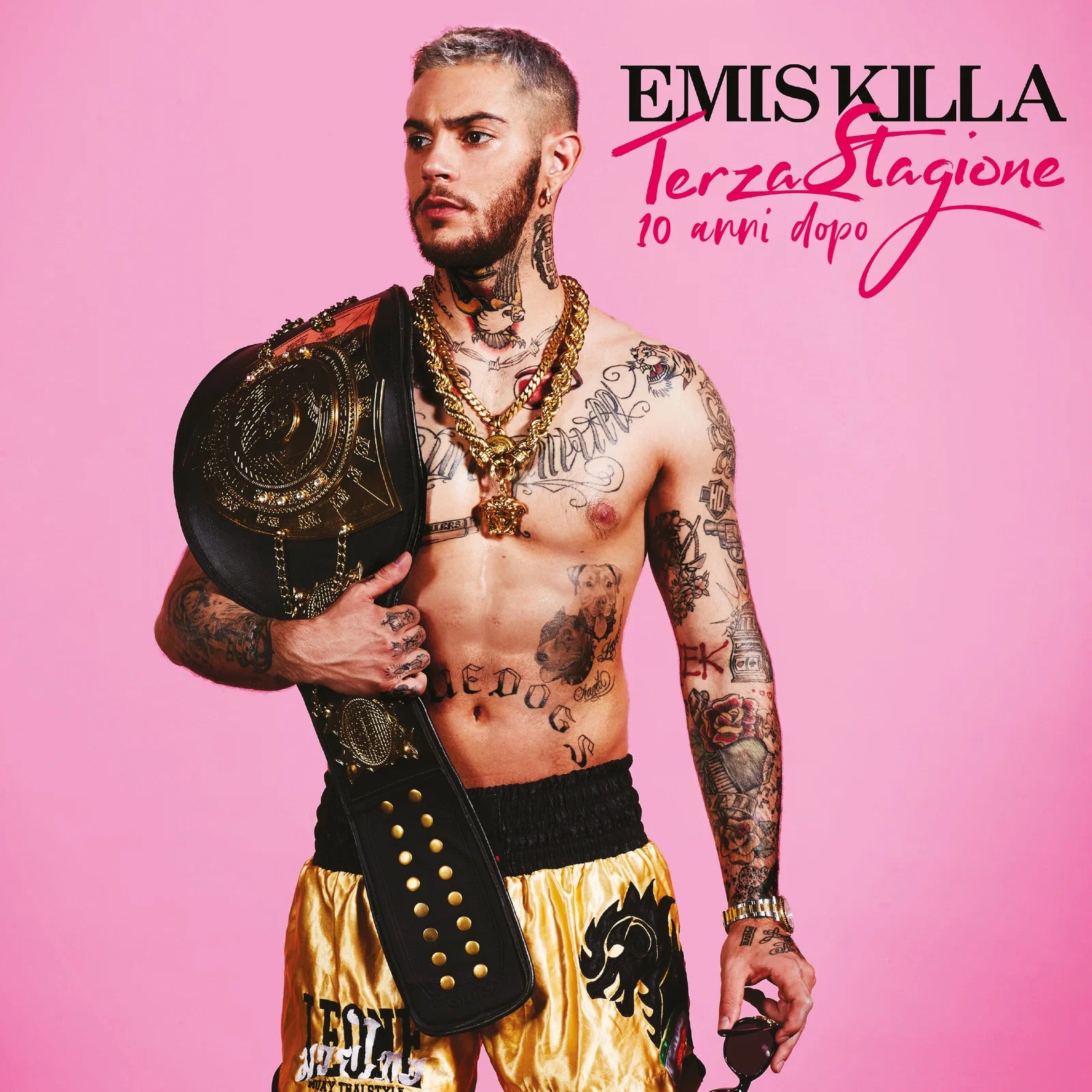 Emis Killa – Terza Stagione (10 Anni Dopo) [Transparent Pink 2LP] cover artwork