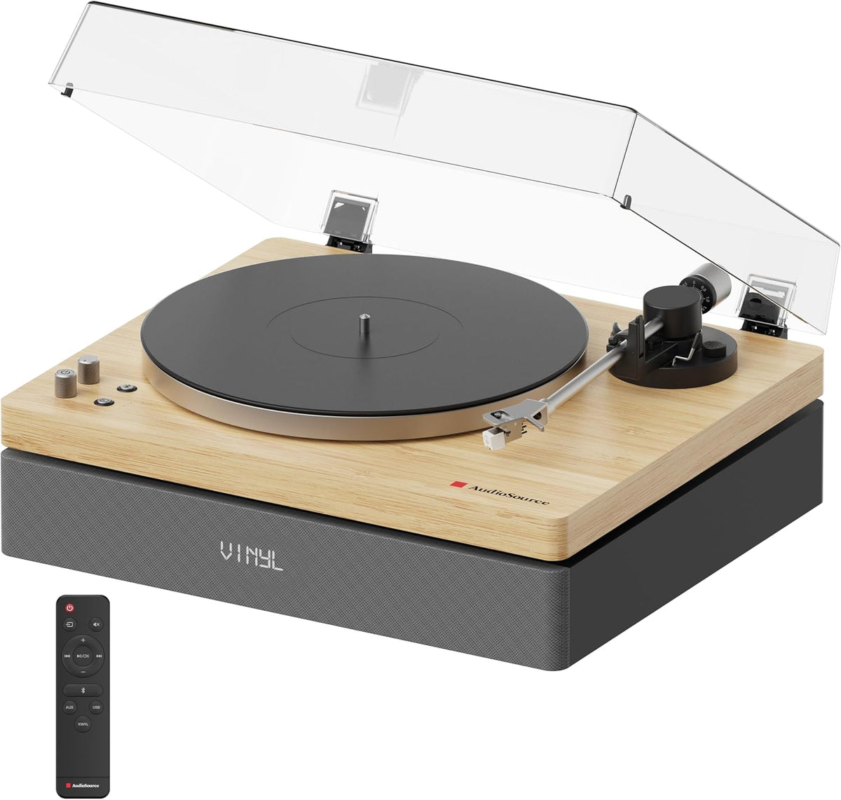 AudioSource AT3345 All-in-One Bluetooth Turntable - Natural