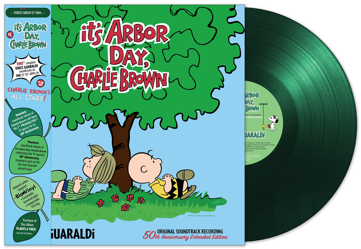 Vince Guaraldi — It's Arbor Day, Charlie Brown / All Stars! [Forest Green LP] — cover and product artwork