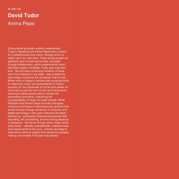David Tudor - Anima Pepsi [Red LP]