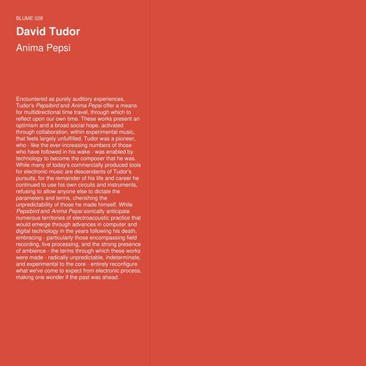 David Tudor - Anima Pepsi [Red LP]