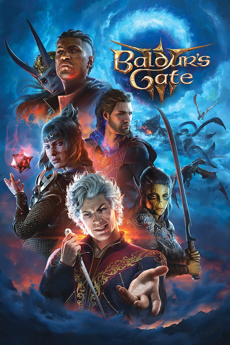 Baldur's Gate III video game poster, 24 x 36 inches