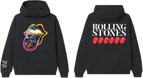 Bravado - The Rolling Stones Cyberdellic Tongue Line Up Black Unisex Hoodie