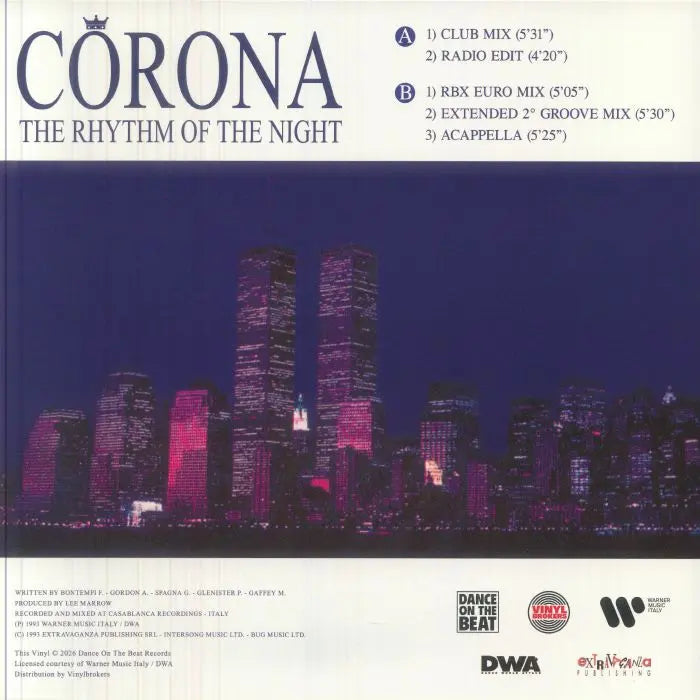Corona - The Rhythm Of The Night [Blue Vinyl 12" 2026 Reissue]