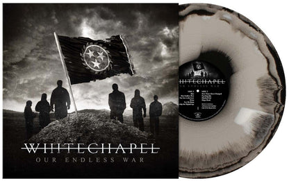Whitechapel – Our Endless War [Silver/White/Black Merged LP] album artwork and packaging