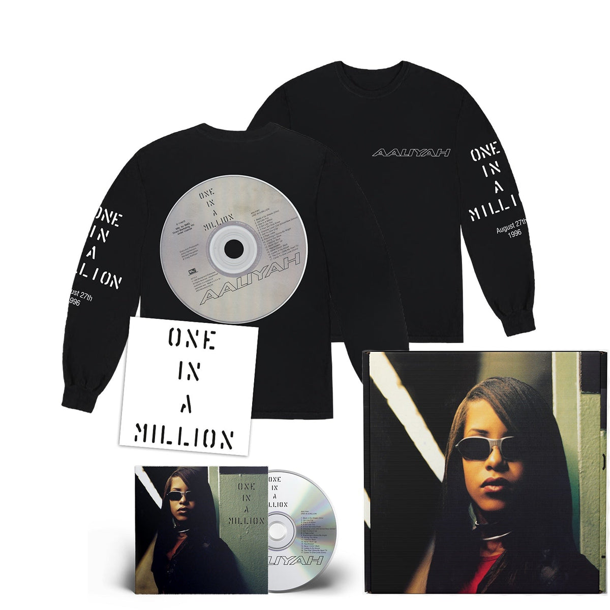 Aaliyah — One in a Million [CD + 2XL T-Shirt Box Set] — cover and edition packaging