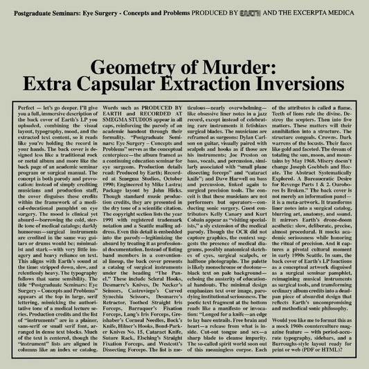 Geometry of Murder: Extra Capsular Extraction Inversions [Crystal Clear Vinyl]