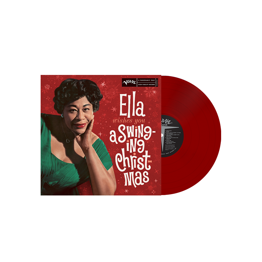 Ella Fitzgerald - Ella Wishes You a Swinging Christmas [Red LP] - cover and packaging