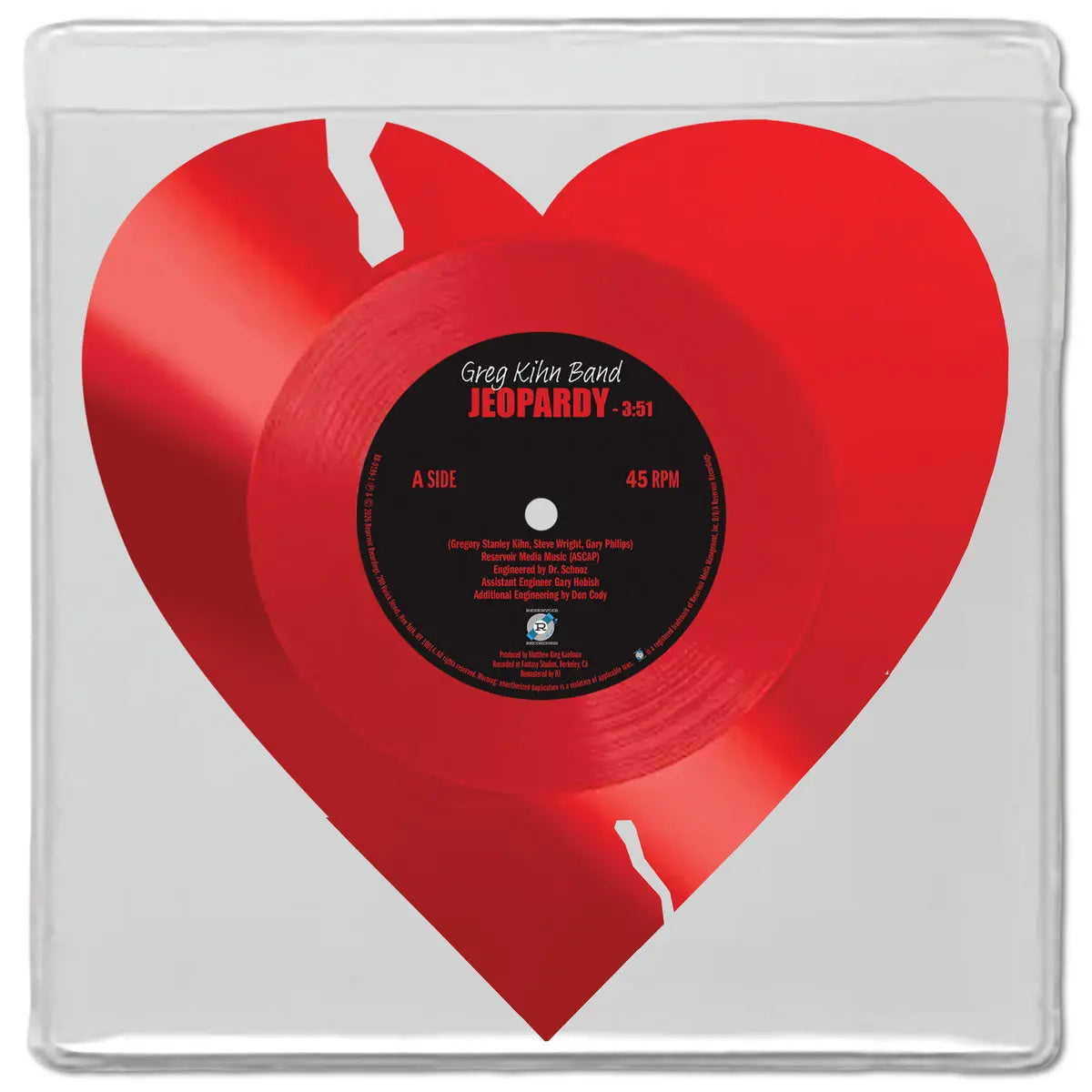 The Greg Kihn Band — Jeopardy / The Breakup Song [Red Heart-Shaped 7"] — record and sleeve