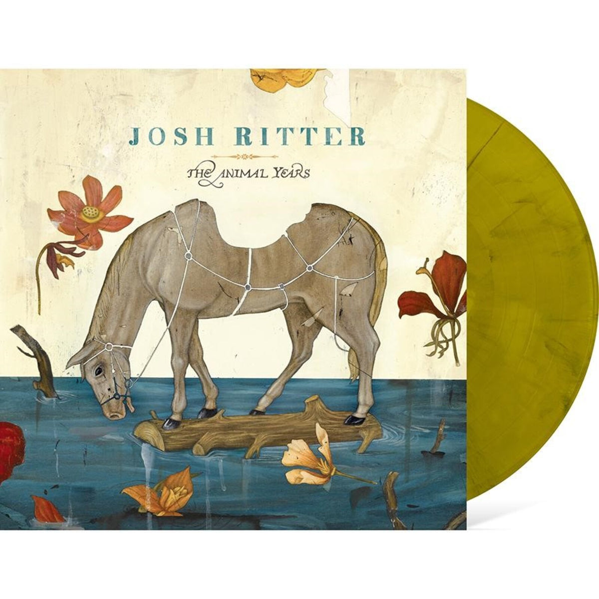 Josh Ritter - The Animal Years [Yellow & Black Swirl LP] - cover and packaging