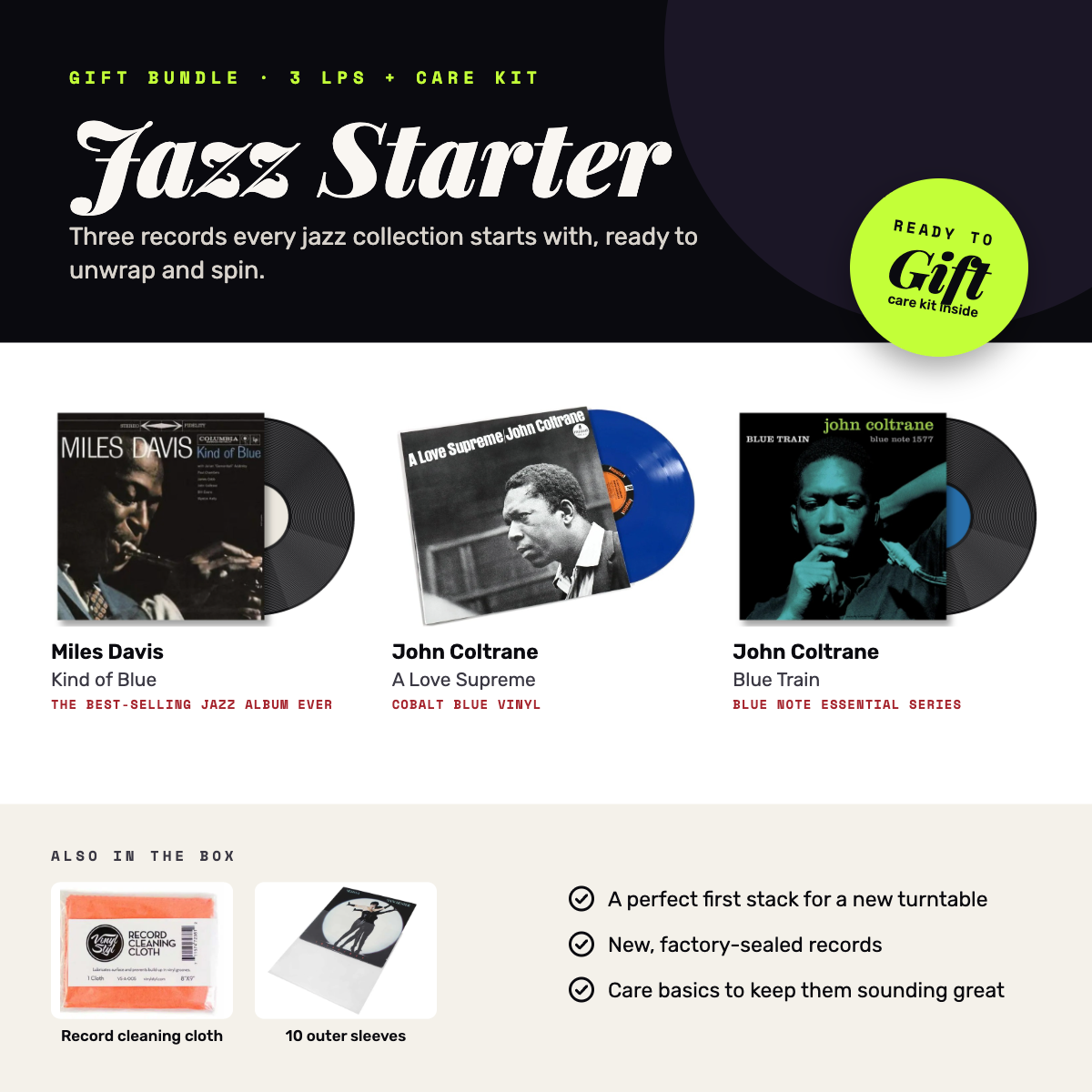 Jazz Starter Vinyl Bundle [3LP + Care Kit]
