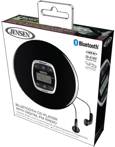 CD-60R-BT Portable CD Player Bluetooth FM Radio 60 Second Anti-skip (Black)