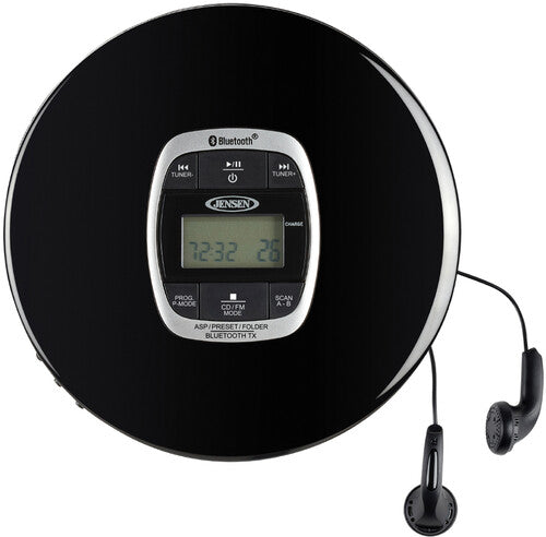 CD-60R-BT Portable CD Player Bluetooth FM Radio 60 Second Anti-skip (Black)