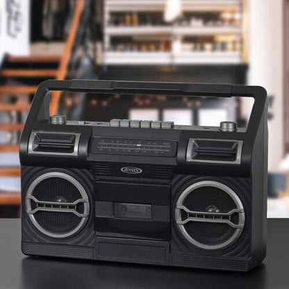 Jensen MCR-500 Portable Boombox Cassette Player/Recorder AM/FM Radio