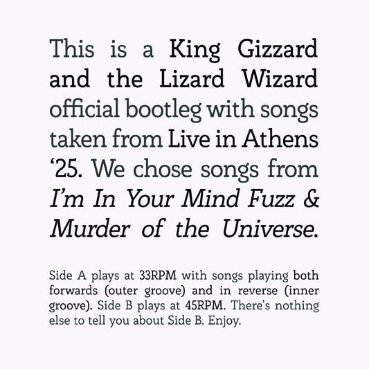 Songs From I'm In Your Mind Fuzz & Murder Of The Universe Live In Athens '25 [Vinyl]