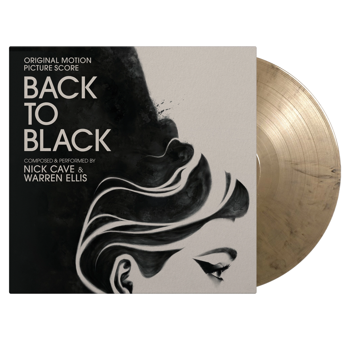 Nick Cave & Warren Ellis — Back to Black [Gold/Black Marble 180g Score LP] — record and sleeve