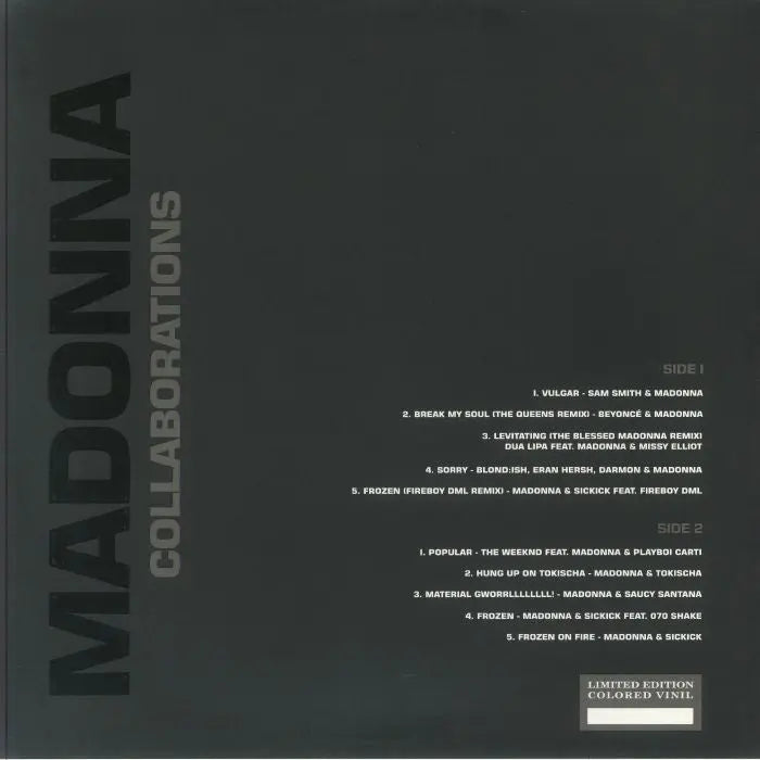 Madonna - Collaborations [Color Vinyl] – Drowned World Records