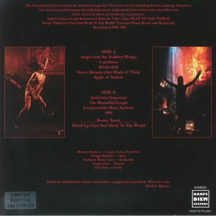 Marilyn Manson - Dead To The World Live 1996 [Deluxe Translucent Smoke Vinyl]