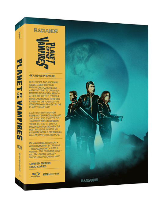 Planet of the Vampires 4K UHD and Blu-ray limited edition box set front cover, Radiance Films