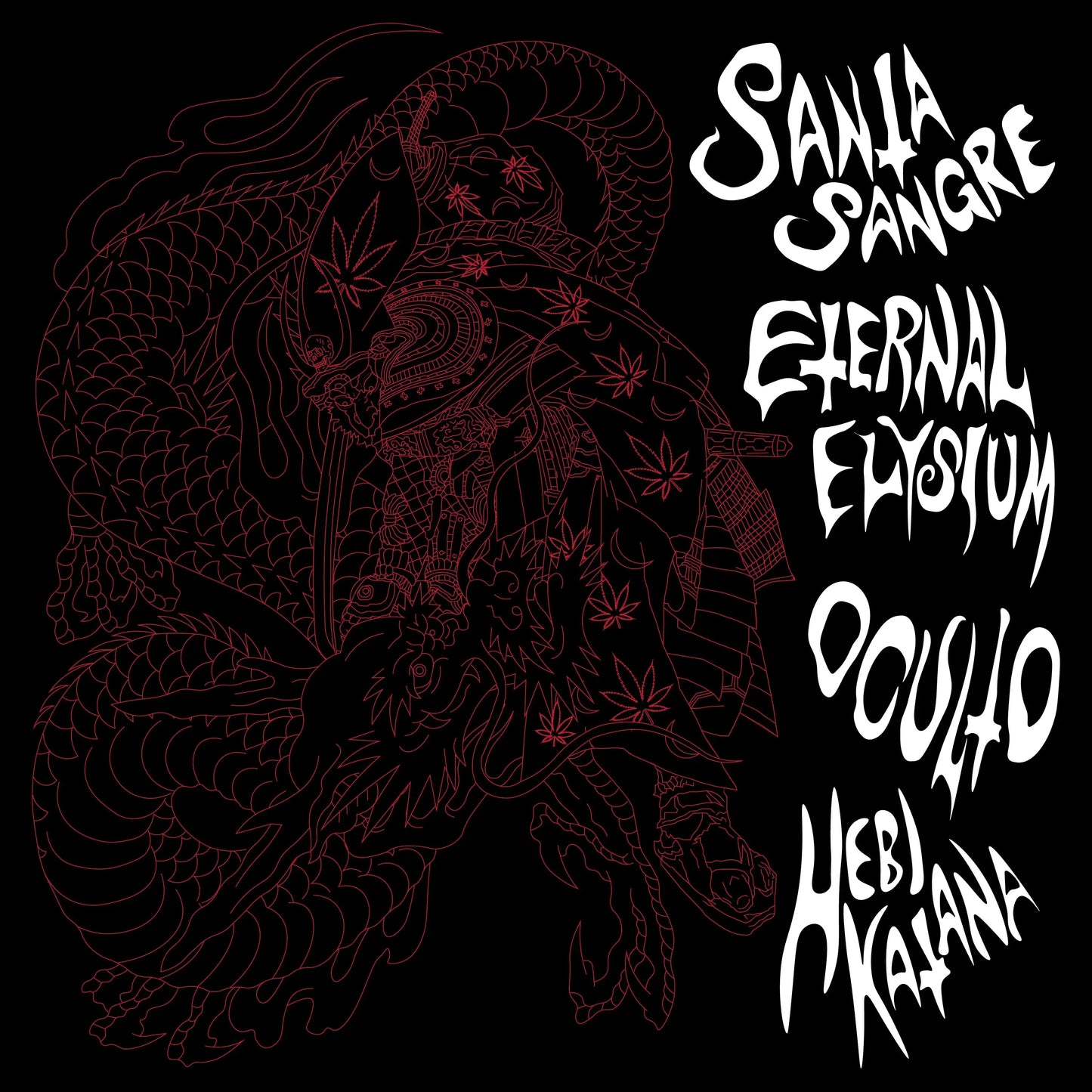 Santa Sangre & Eternal Elysium & Oculto & Hebi Katana - Split (Red Marbled Vinyl) [LP]