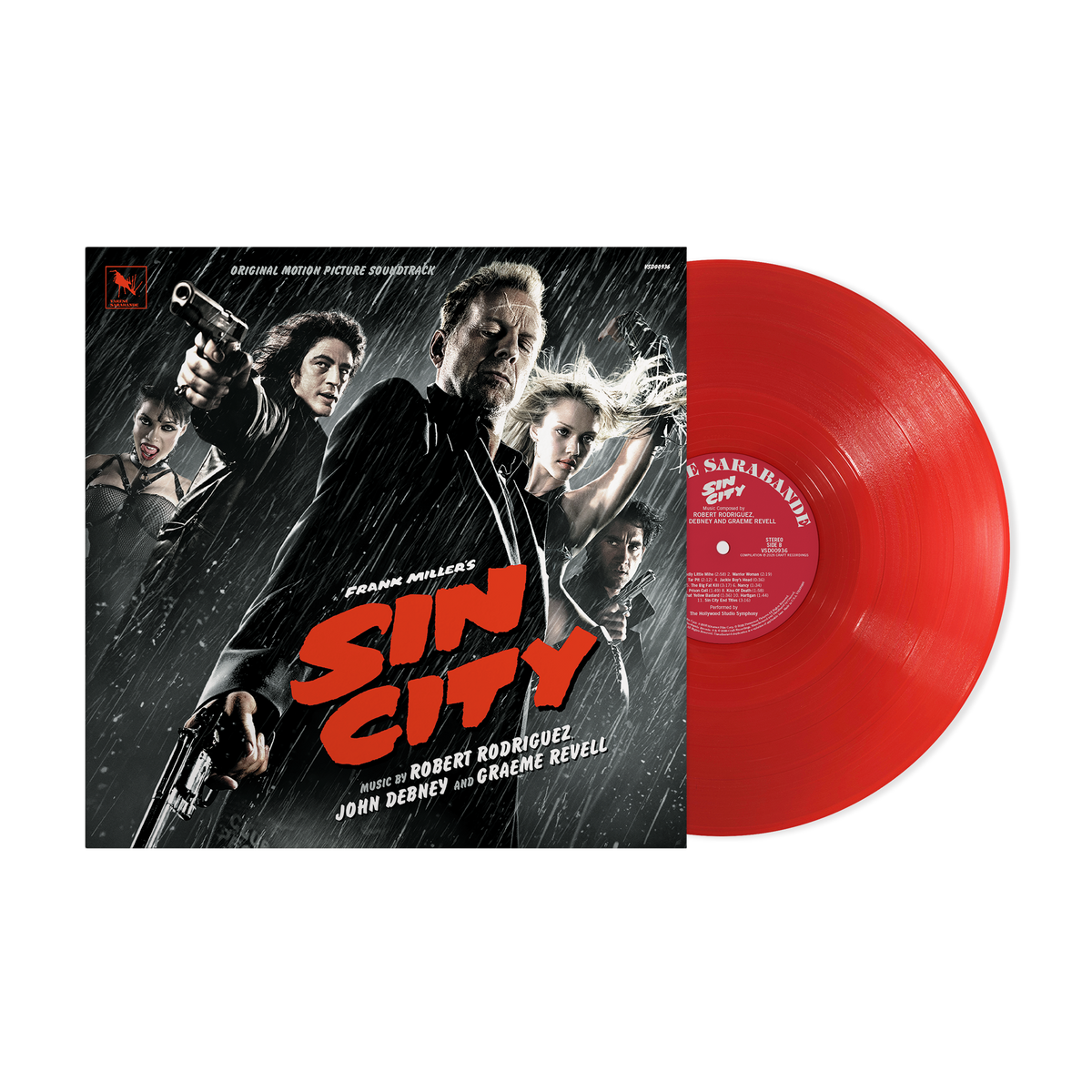 Graeme Revell, John Debney & Robert Rodriguez – Sin City [Blood Red LP] – album artwork