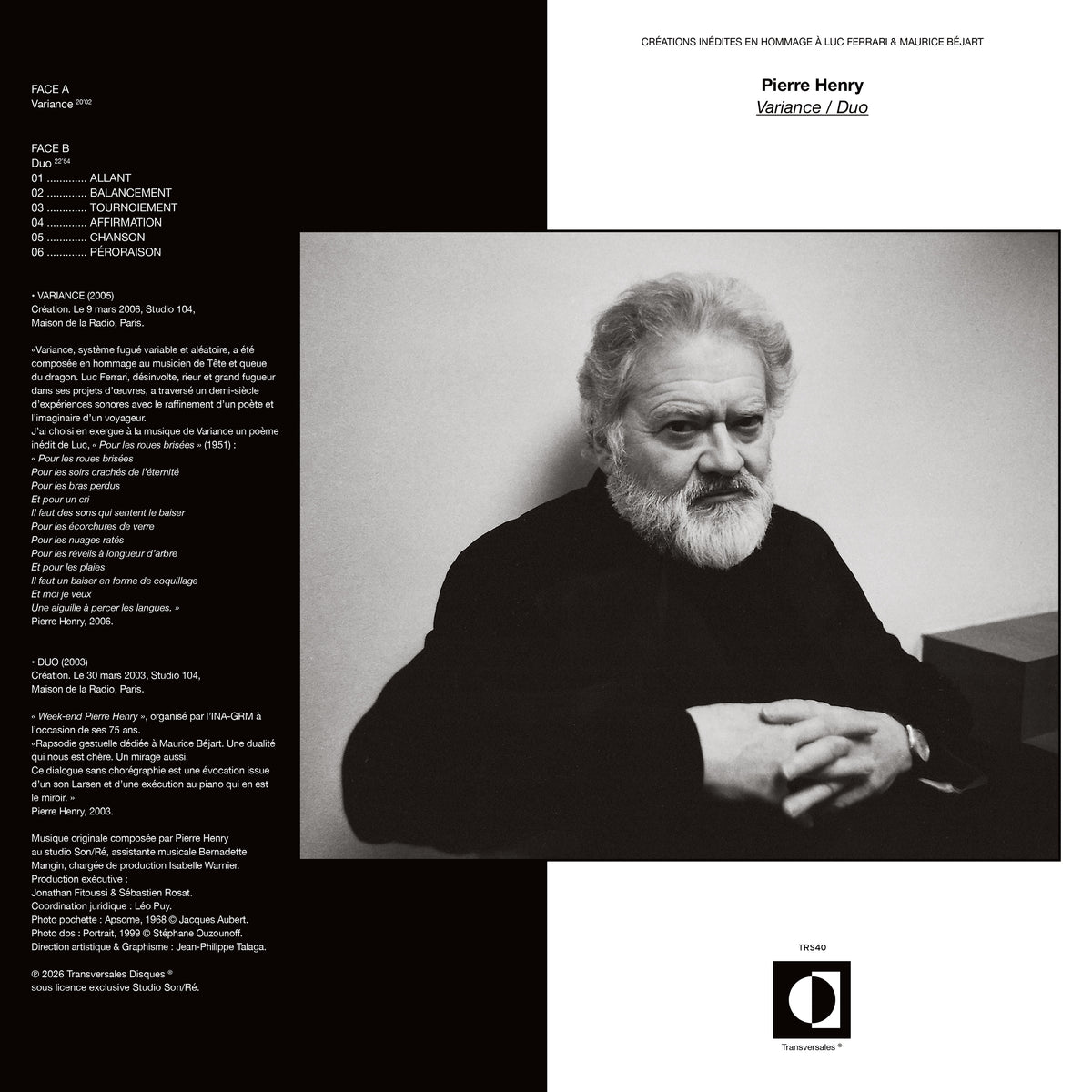 Pierre Henry - Variance / Duo [LP]