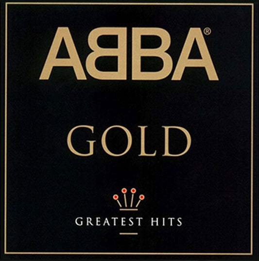 ABBA – Gold: Greatest Hits black-and-gold album cover