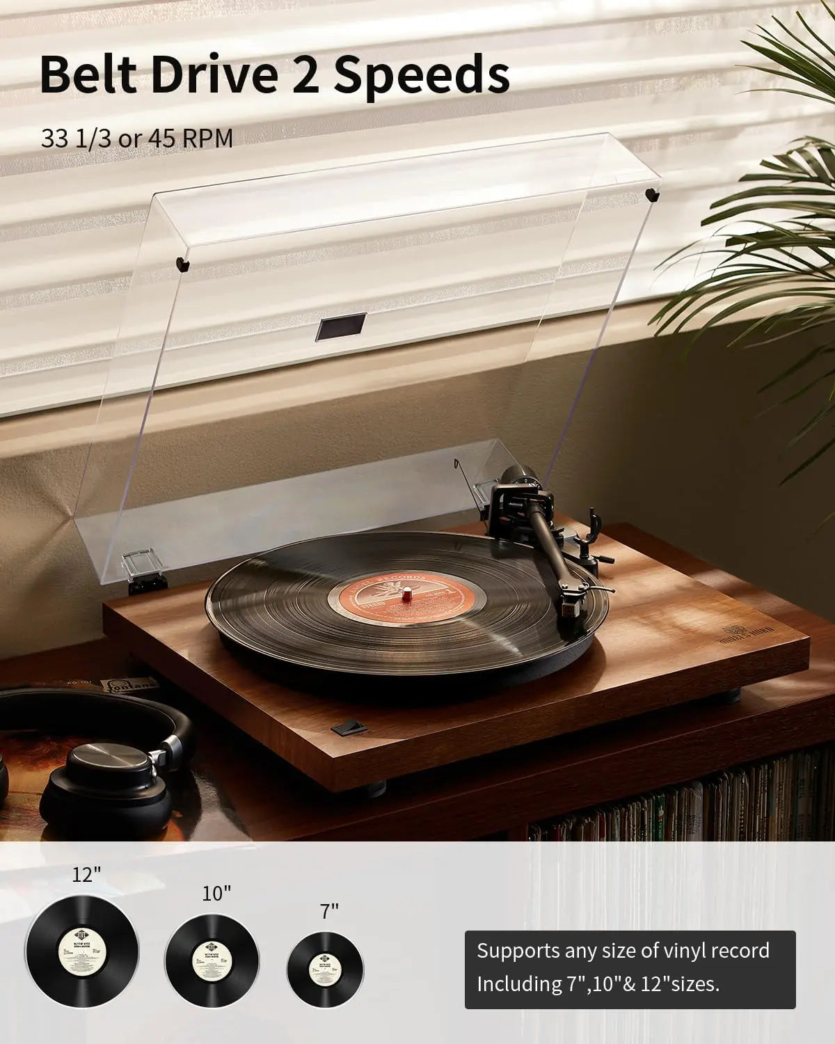 Angels Horn H002BT Bluetooth turntable walnut - view 2