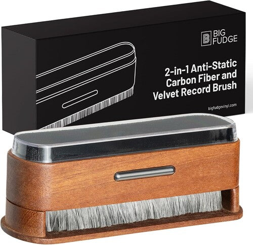 Big Fudge 2-in-1 wooden record brush