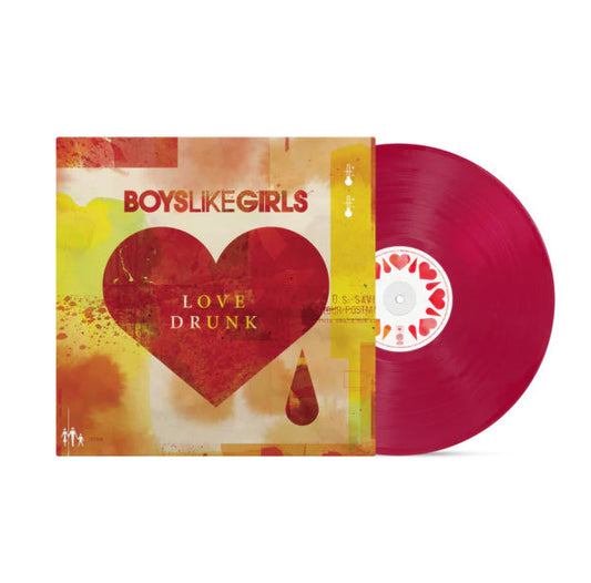 Boys Like Girls - Love Drunk [Magenta Vinyl] - album cover and vinyl