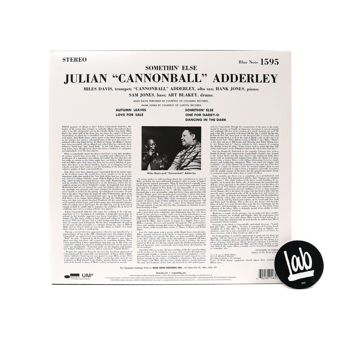 Cannonball Adderley - Somethin' Else (Blue Note Classic Vinyl Series) [180g LP]