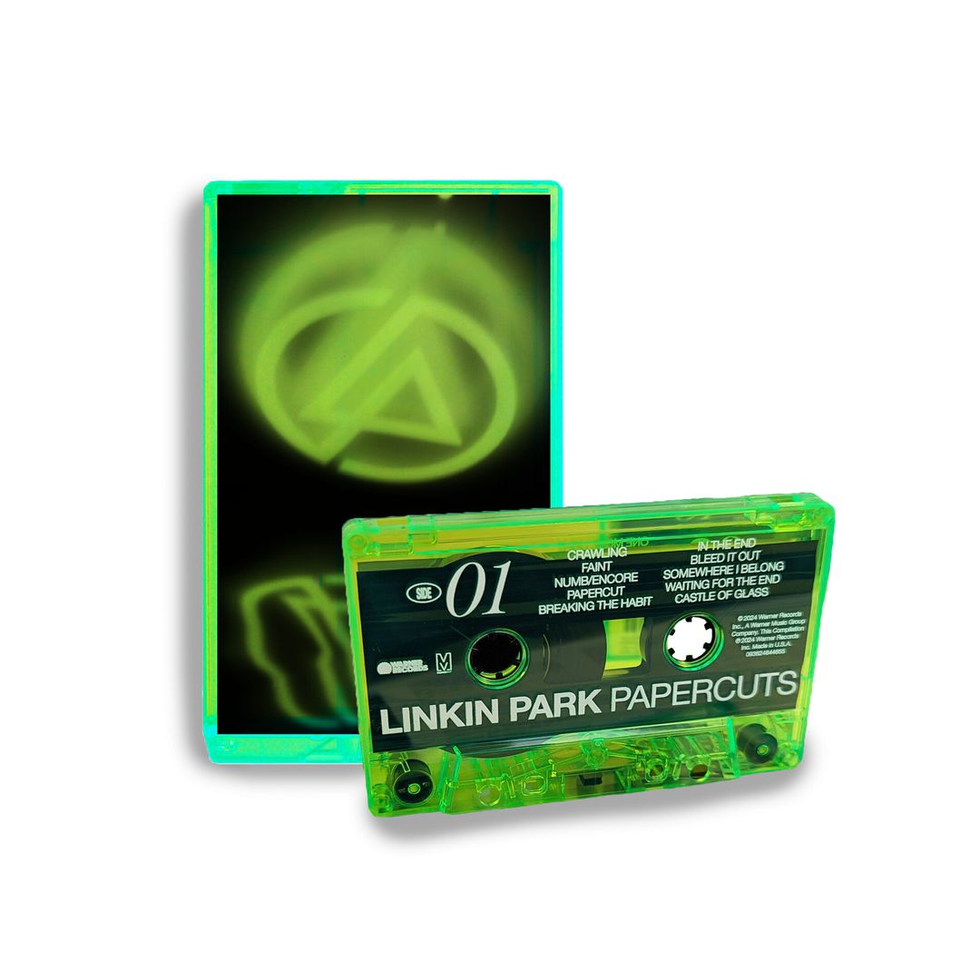 Linkin Park - Papercuts: Singles Collection 2000–2023 [Fluorescent Green Cassette] — album artwork