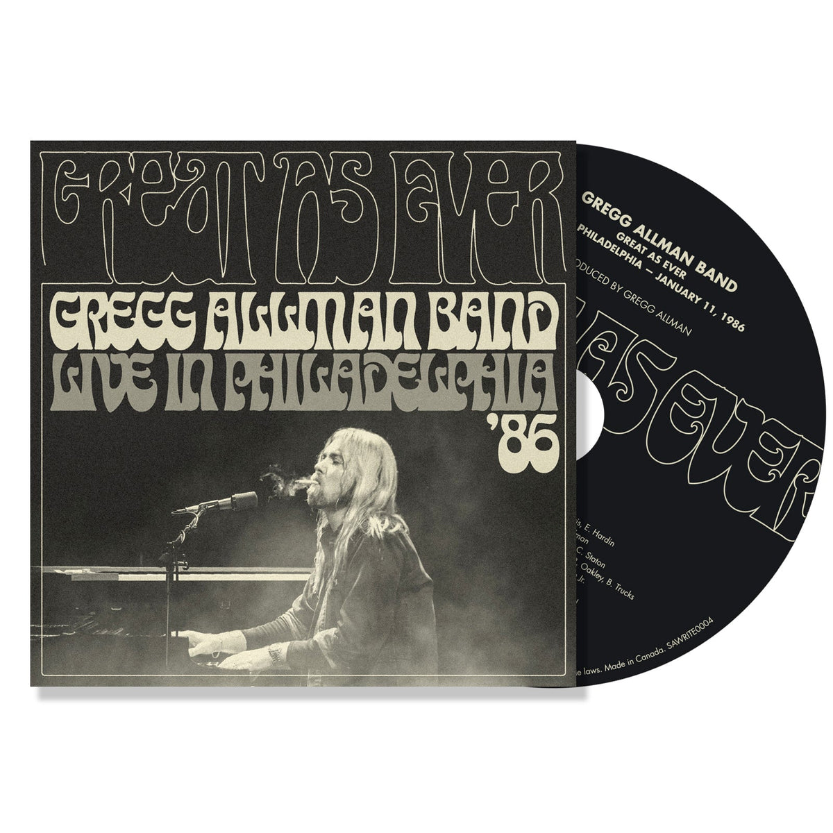 Gregg Allman Band — Great As Ever: Live in Philadelphia '86 [CD] — album artwork