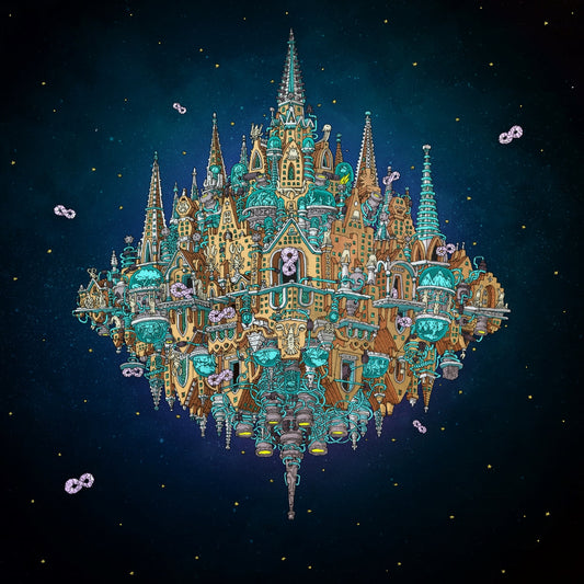 Dance Gavin Dance — Pantheon [2LP Cobalt/Orange Smush/Splatter Vinyl] — cover artwork