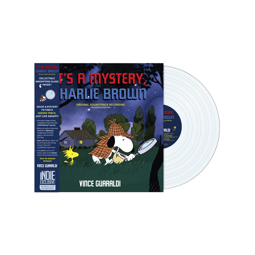 Vince Guaraldi - It’s a Mystery, Charlie Brown [Magnifying Glass Clear Vinyl] — album cover and product artwork