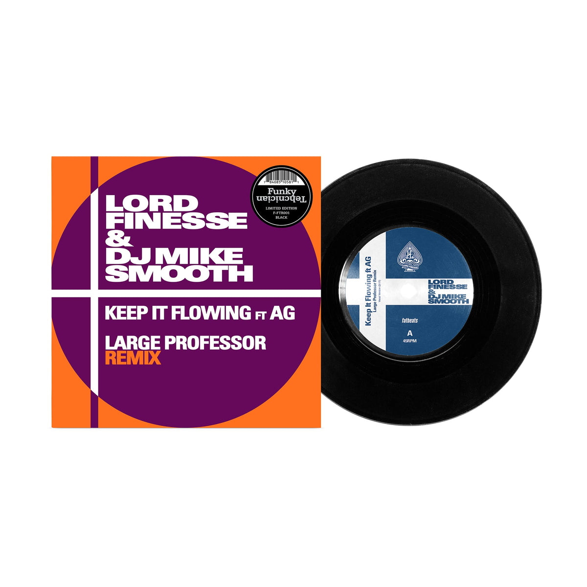 Lord Finesse - Keep It Flowing feat. A.G. (Large Professor Remix) [7-inch Vinyl] — album cover and product artwork