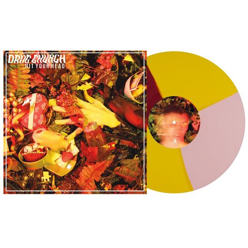 Drug Church - Hit Your Head [Baby Pink/Canary Yellow/Oxblood Quad Vinyl] — cover and product artwork