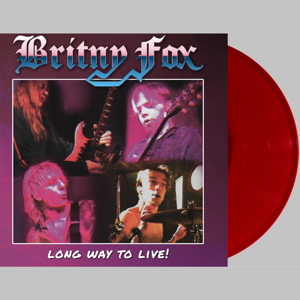 Britny Fox - Long Way To Live [2LP Clear Red Vinyl] — cover and product artwork